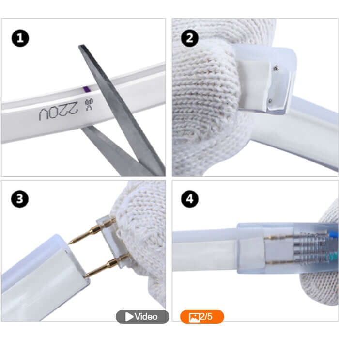 RGB LED neon light strip accessories connector waterproof
