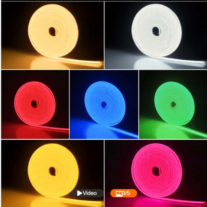 RGB LED neon light strip colorful flexible waterproof 1M-5M