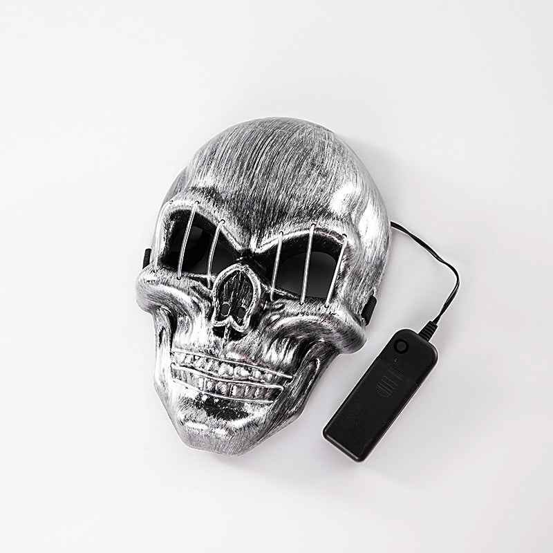 LED Skull Face Mask — Glowing Light-Up Mask for Halloween & Parties