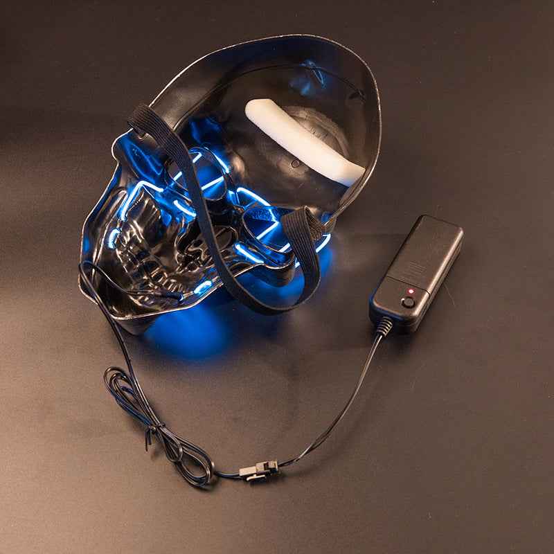 LED Skull Face Mask — Glowing Light-Up Mask for Halloween & Parties