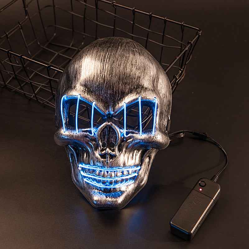 LED Skull Face Mask — Glowing Light-Up Mask for Halloween & Parties