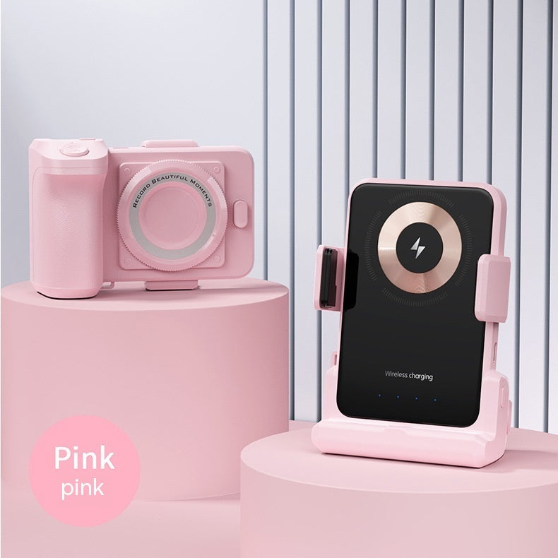 Magnetic Wireless Charger Stand with Bluetooth Camera for Ultimate Convenience