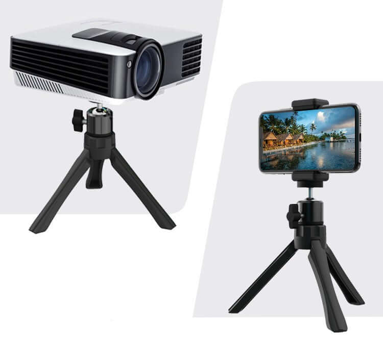 Desktop Phone Tripod Stand — Flexible Mini Tripod with Gimbal & Phone Clip