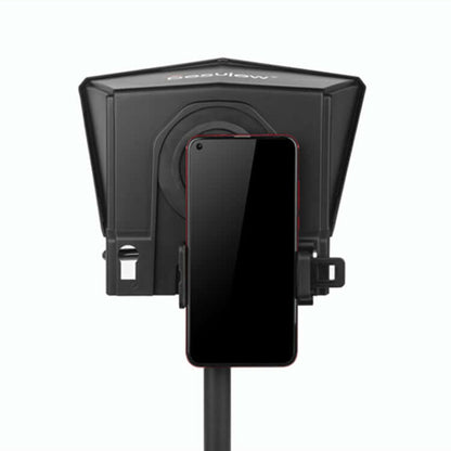 portable phone teleprompter compact black camera mount
