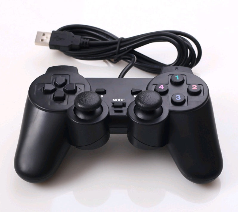 USB Wired Game Controller — PC Joystick with Dual Vibration &amp; 12 Action Keys