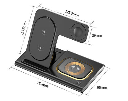 3-in-1 Wireless Charging Station — 15W Fast Charge with Night Lightfvgbhnm,./