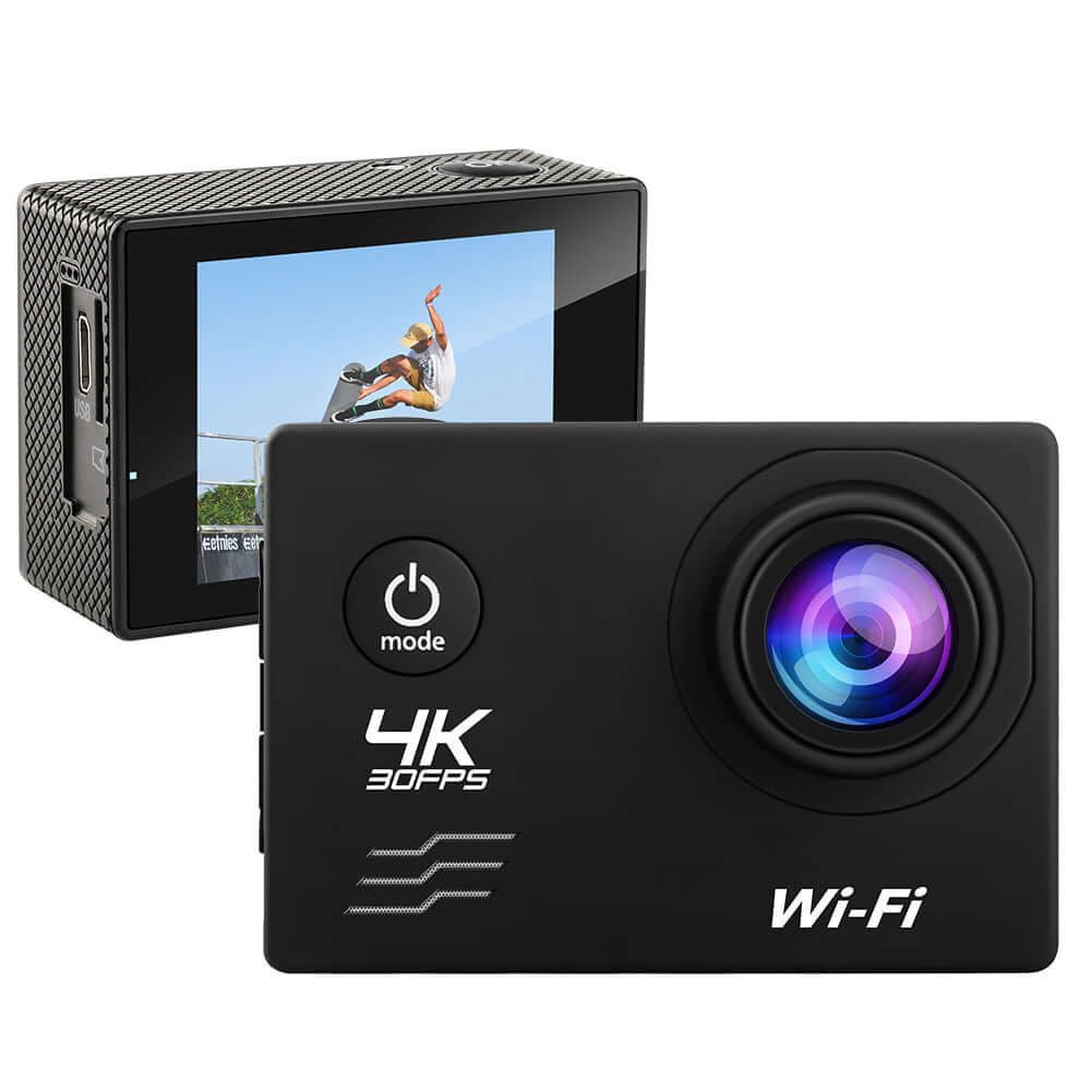 outdoor adventure camera Wi-Fi skateboarding action shot
