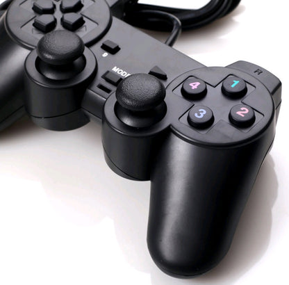 USB Wired Game Controller — PC Joystick with Dual Vibration &amp; 12 Action Keys