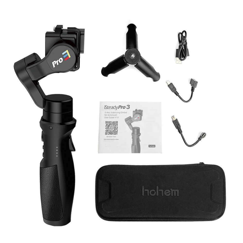 3-Axis Handheld Gimbal Stabilizer — Bluetooth, 12H Battery, for Action Camera