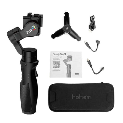 3-Axis Handheld Gimbal Stabilizer — Bluetooth, 12H Battery, for Action Camera