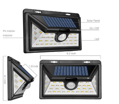 Solar Motion Sensor Light — Outdoor Waterproof Wall Lamp with 3 Modes