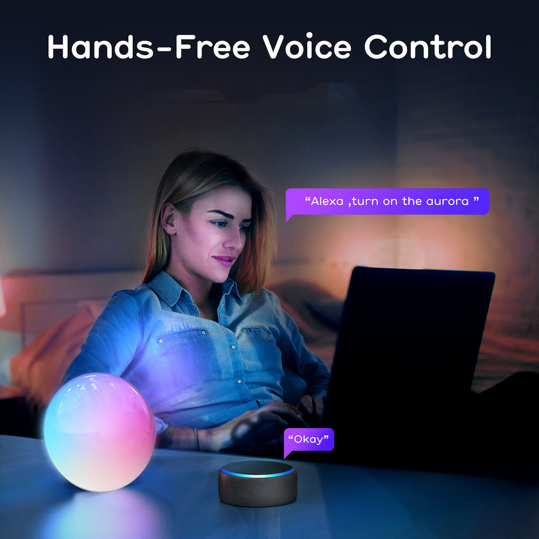 Smart Lotus Bedside Lamp — Bluetooth App Control, RGB Color, USB Powered