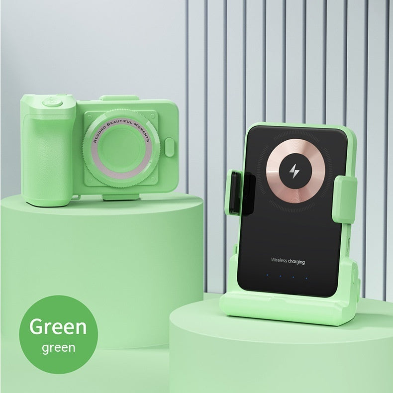 Magnetic Wireless Charger Stand with Bluetooth Camera for Ultimate Convenience