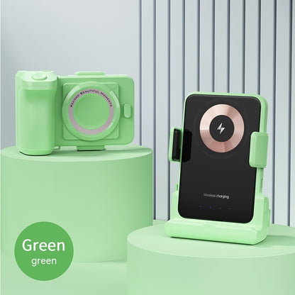 Magnetic Wireless Charger Stand with Bluetooth Camera for Ultimate Convenience