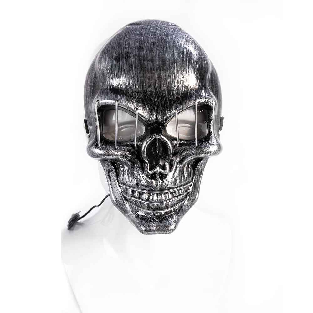 LED Skull Face Mask — Glowing Light-Up Mask for Halloween &amp; Parties