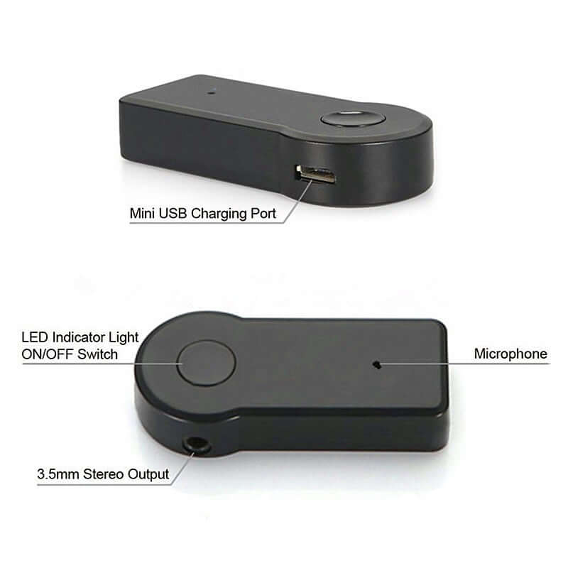 Bluetooth car AUX receiver wireless audio adapter with mic