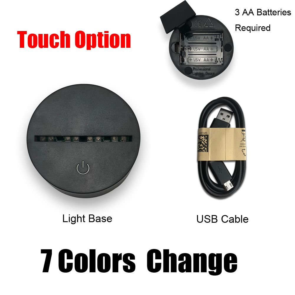 3D Religious Night Light — 7 &amp; 16 Color LED Lamp with Remote