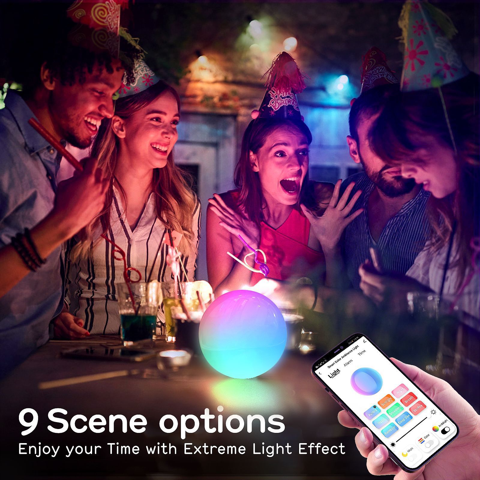 Smart Lotus Bedside Lamp — Bluetooth App Control, RGB Color, USB Powered