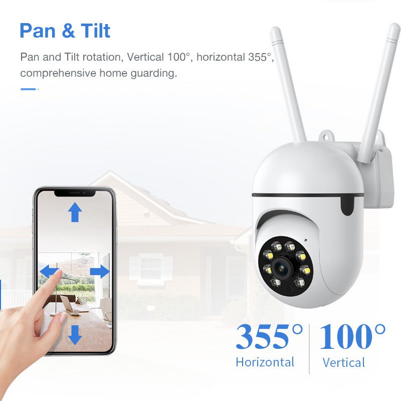 1080P WiFi PTZ Security Camera — Auto Tracking, Night Vision &amp; 2-Way Audio